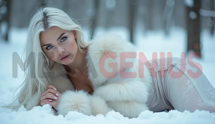 Pretty blonde in the snow