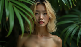 A young blonde asian woman